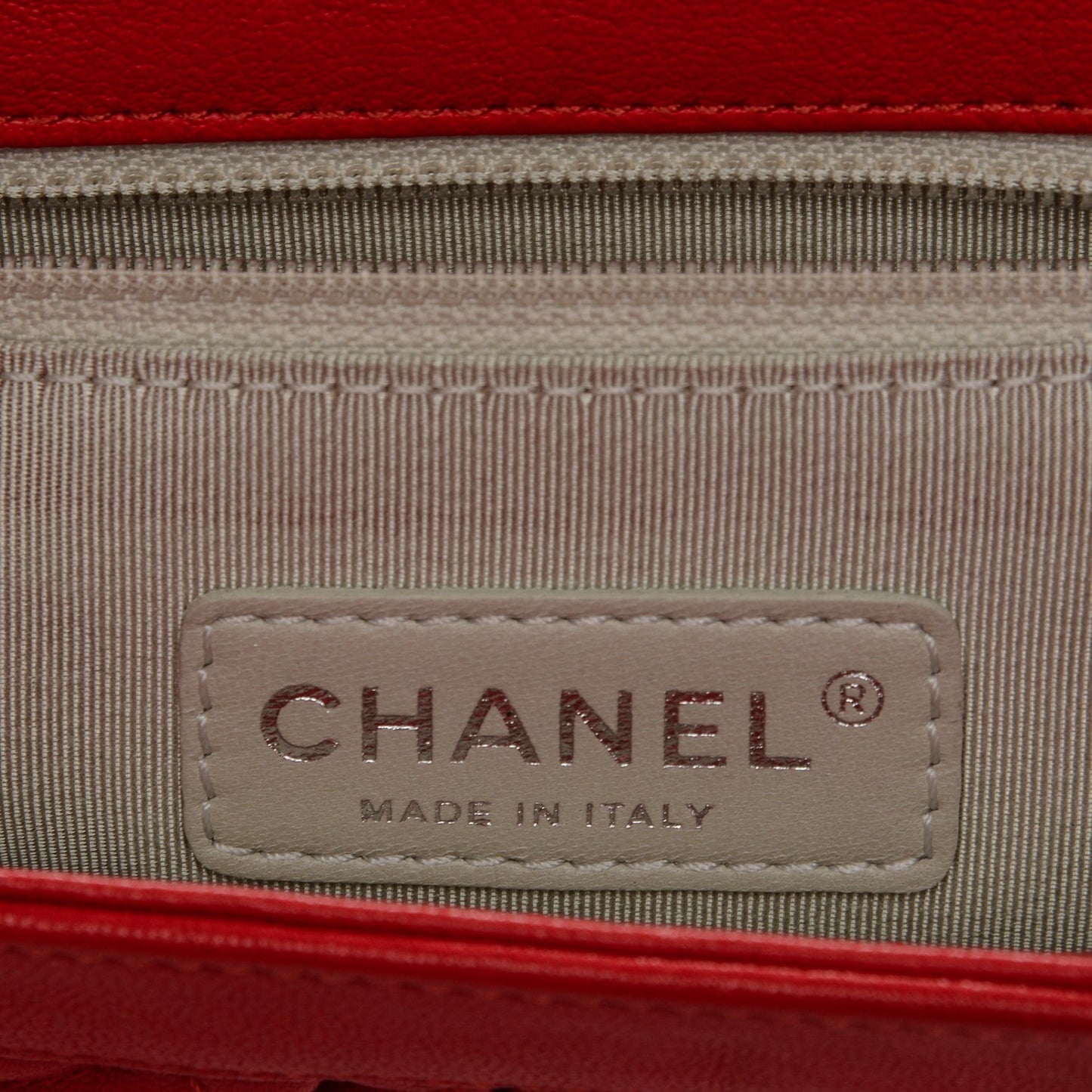 Washed Lambskin Quilted Mini Chain Around Flap Red