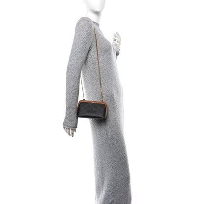Celine Triomphe Canvas Lambskin Clutch On Chain Tan 2 of 9