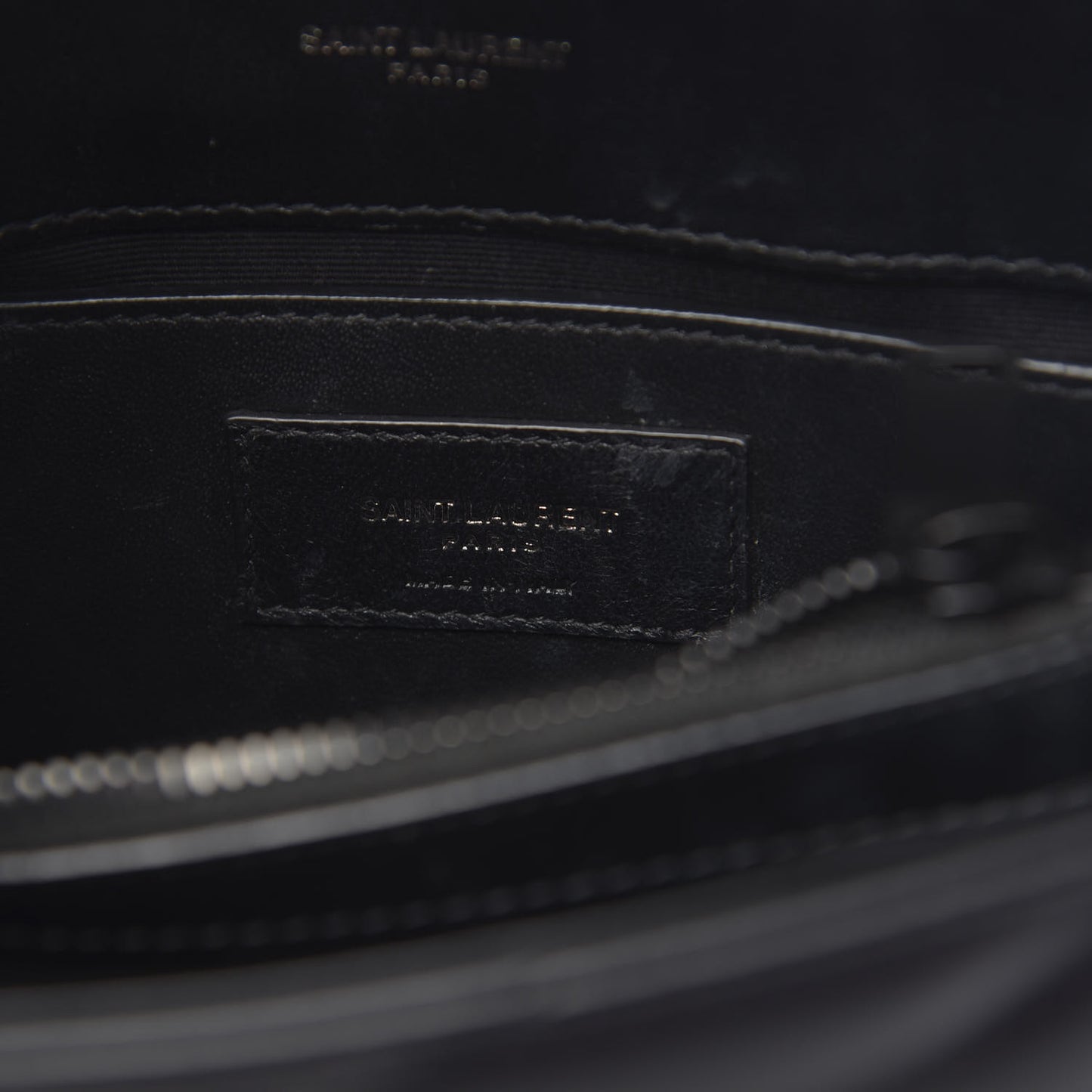 Calfskin Y Quilted Monogram Small Loulou Chain Satchel Black