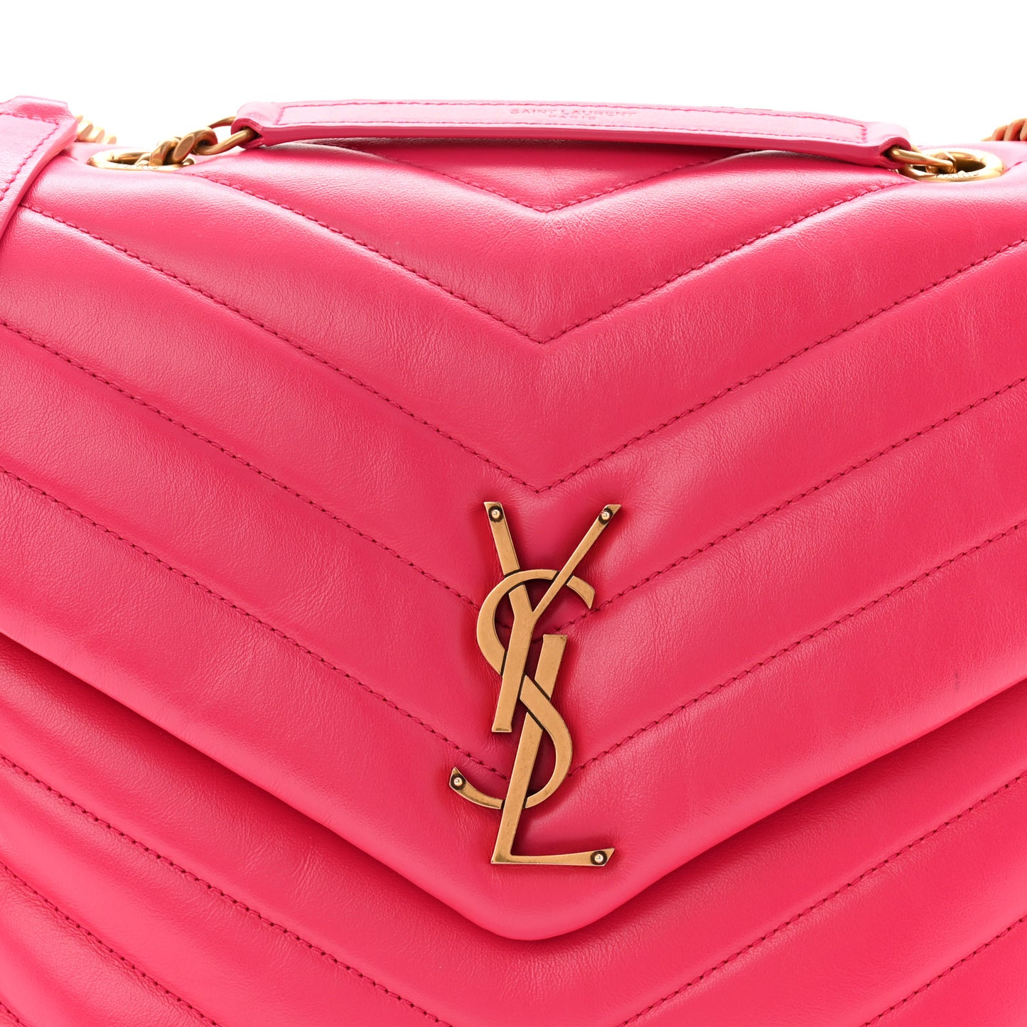 Calfskin Y Quilted Monogram Medium Loulou Chain Satchel Freesia