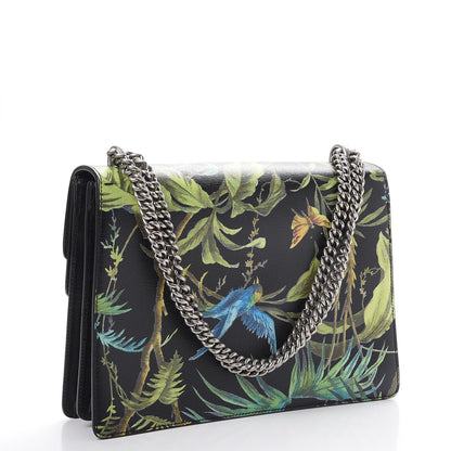 Gucci Calfskin Tropical Print Medium Dionysus Shoulder Bag Black Multi 4 of 9