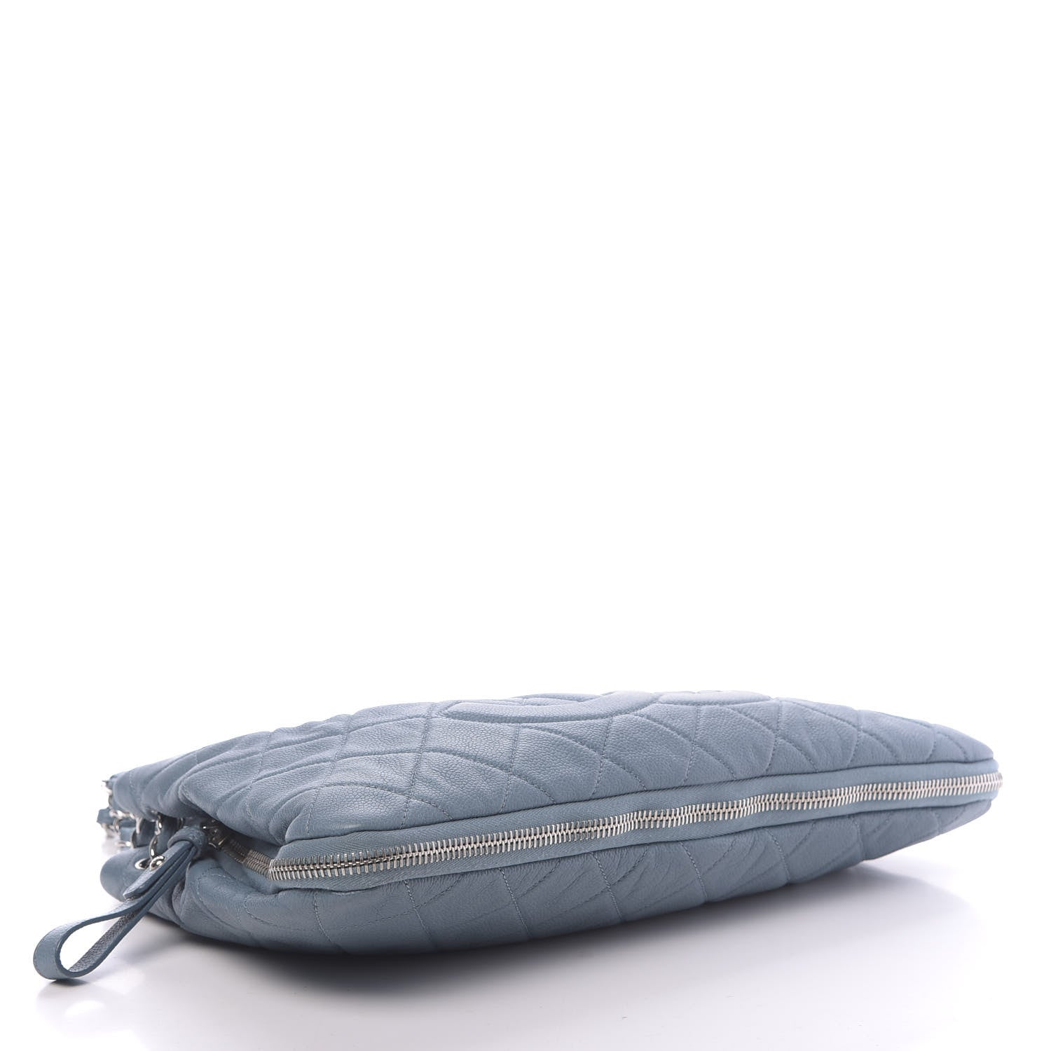 Chanel Caviar Quilted Expandable Zip Shoulder Bag Blue 4 of 12