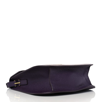 Tom Ford Grained Calfskin Large T Clasp Tara Crossbody Bag Purple 3 of 8
