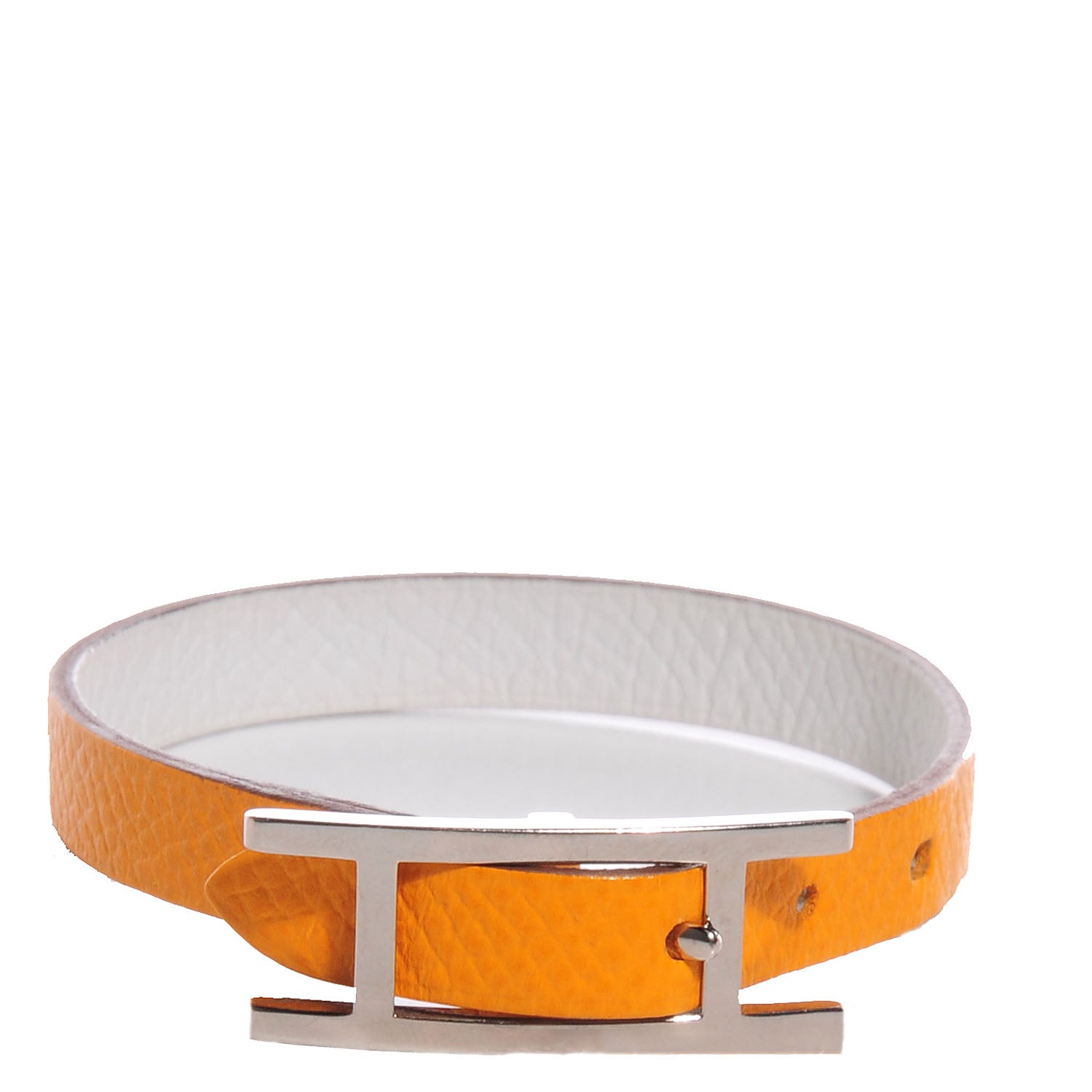 Hermes Epsom Reversible Behapi Simple Tour Bracelet Mango Blanc XS 1 of 5