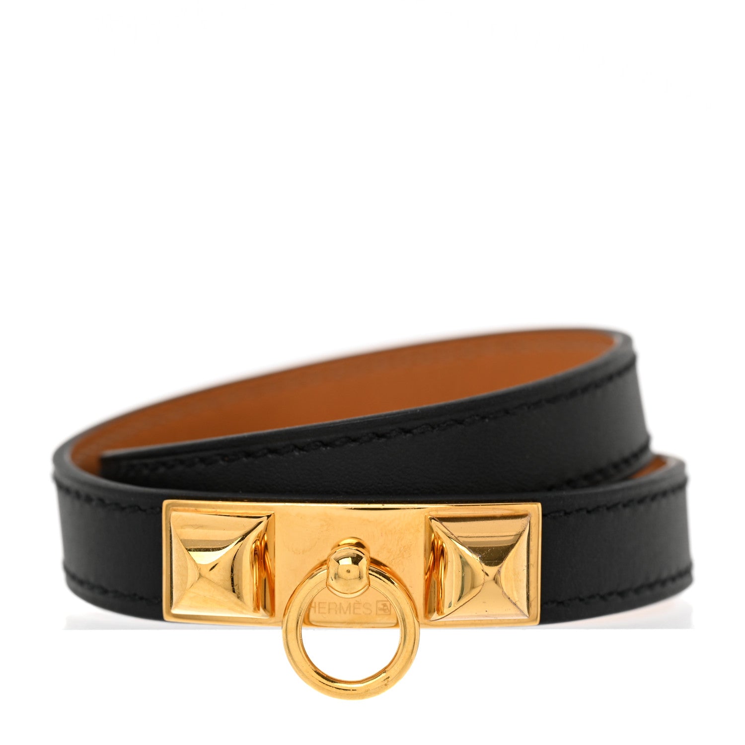 Hermes Swift Rivale Double Tour Bracelet M Black 1 of 6