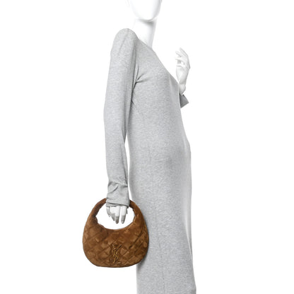 Saint Laurent Suede Quilted Icarino Bag Caramel Cognac 2 of 10