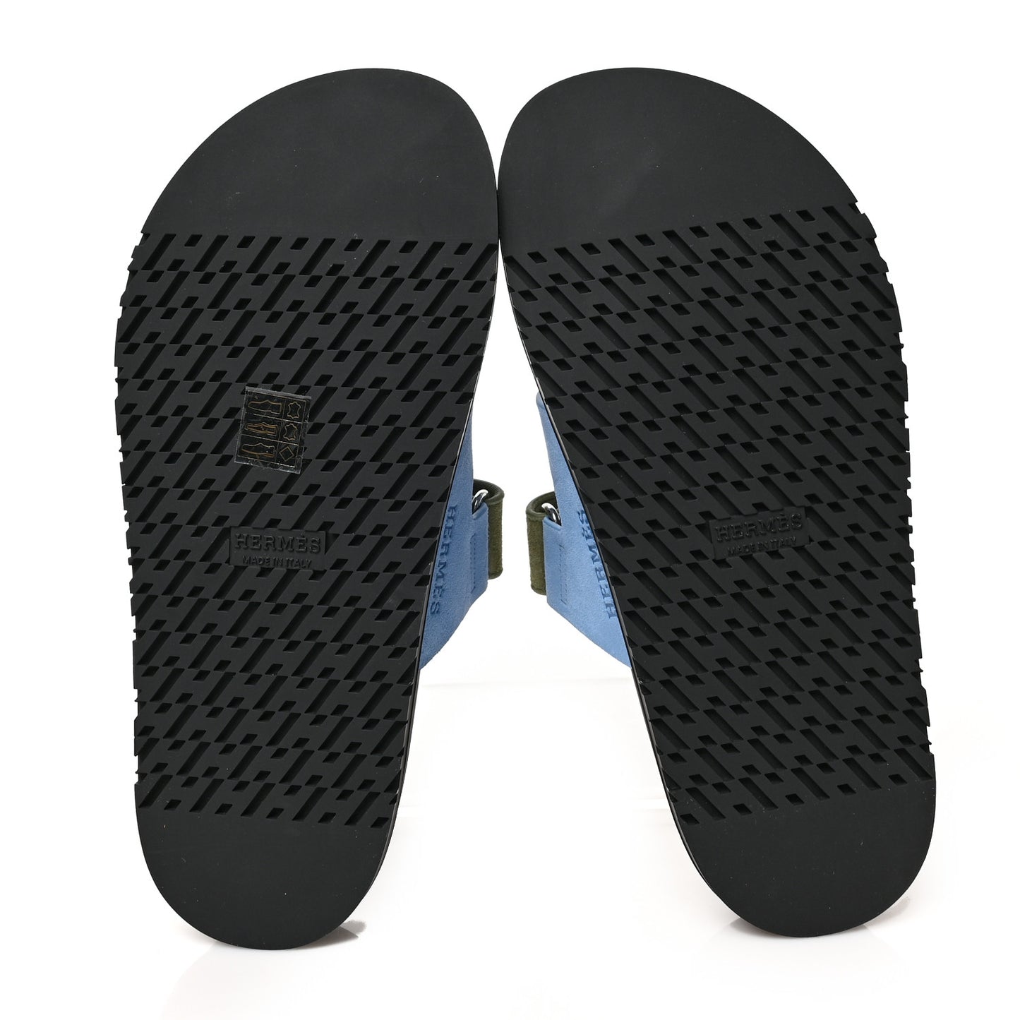 Suede Goatskin Womens Chypre Sandals 37 Bleu Cameo Vert