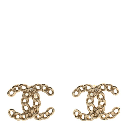 Chanel Metal Chain Link CC Earrings Gold 1 of 4