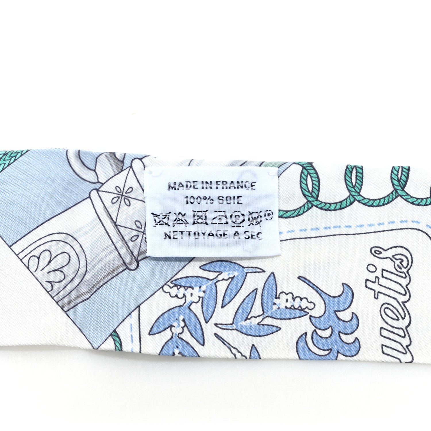 Hermes Silk Cliquetis Twilly Ciel White Menthol 4 of 4