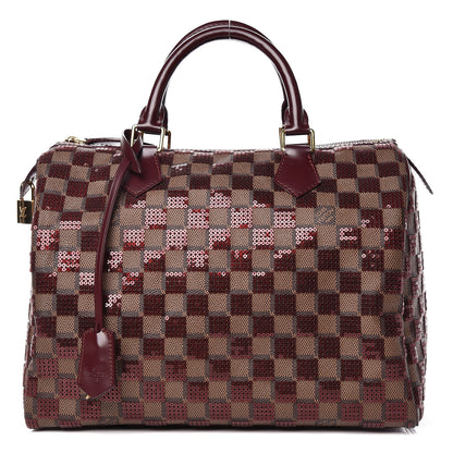Louis Vuitton Damier Paillettes Speedy 30 Rouge 1 of 9