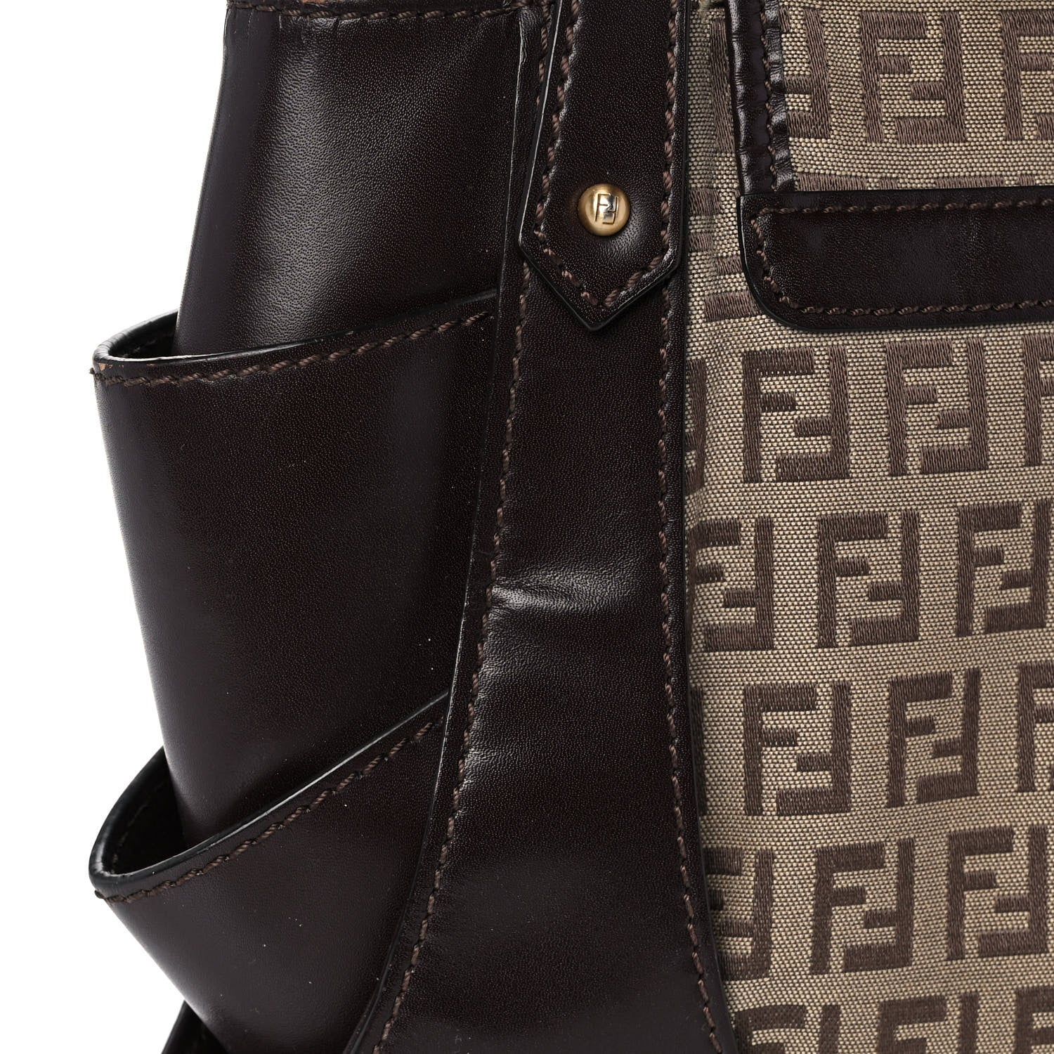 Fendi Zucchino Cuoio Ingrassato Medium Compilation Hobo Panna Salvia Moro 13 of 14