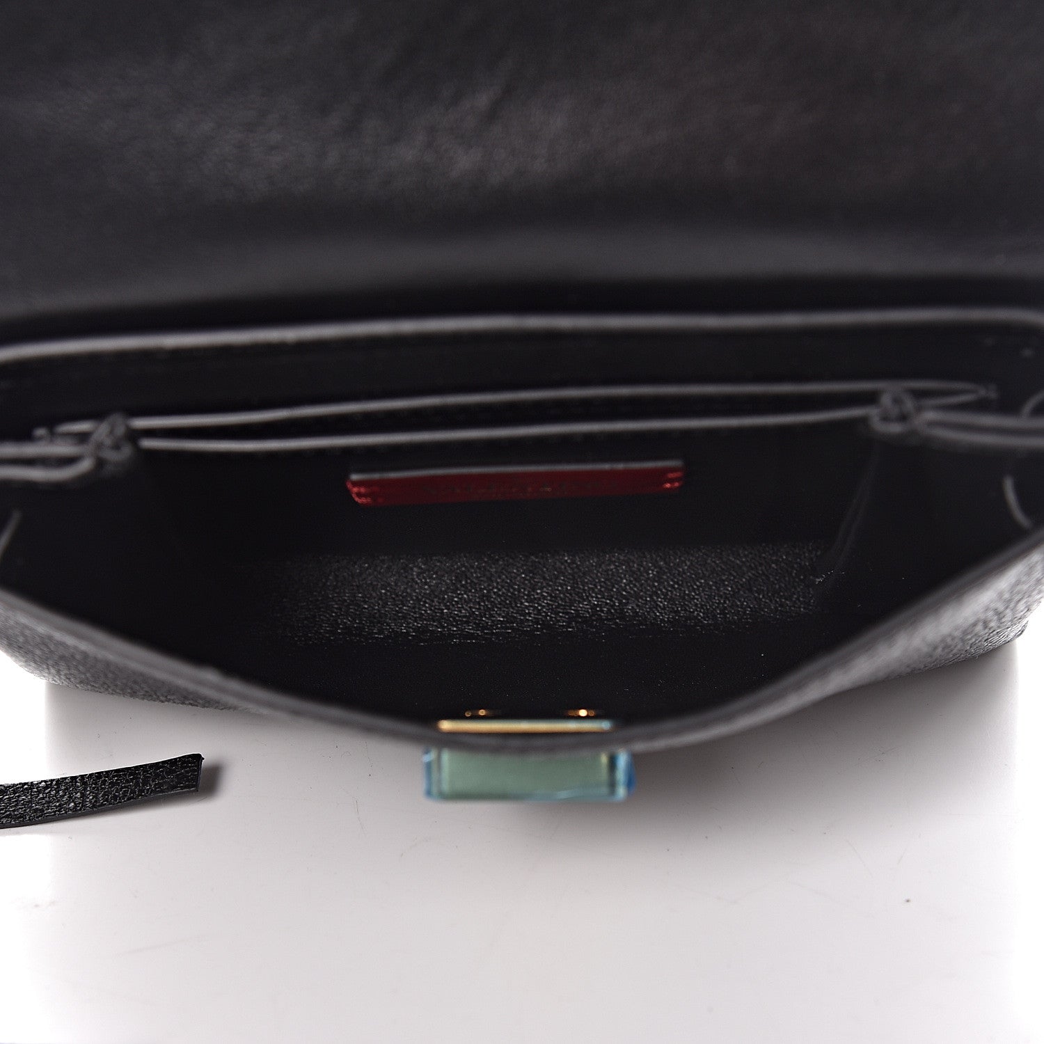 Valentino Garavani Textured Patent Calfskin VRing Belt Bag 95 Black 6 of 9