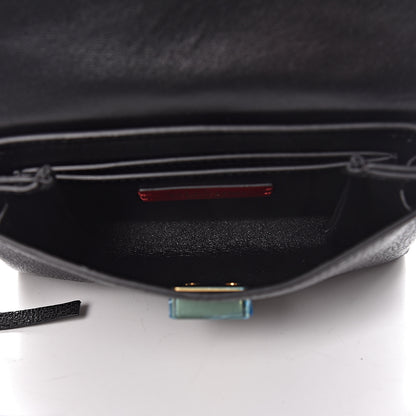 Valentino Garavani Textured Patent Calfskin VRing Belt Bag 95 Black 6 of 9