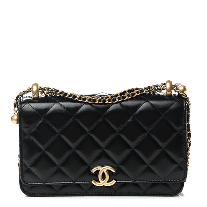 Chanel Calfskin Quilted Perfect Fit Wallet On Chain WOC Black 1 of 12