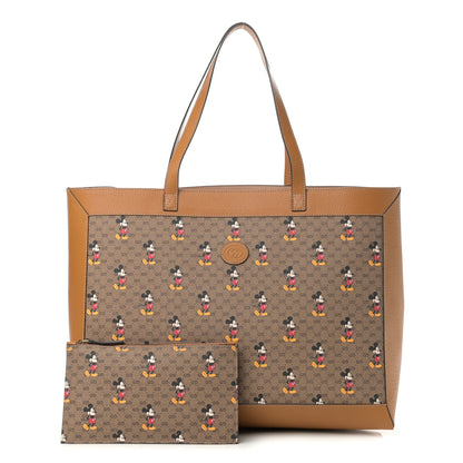 Gucci X DISNEY Mini Vintage GG Supreme Monogram Mickey Mouse Large Shopping Tote Beige Vintage Sun Oil 1 of 12