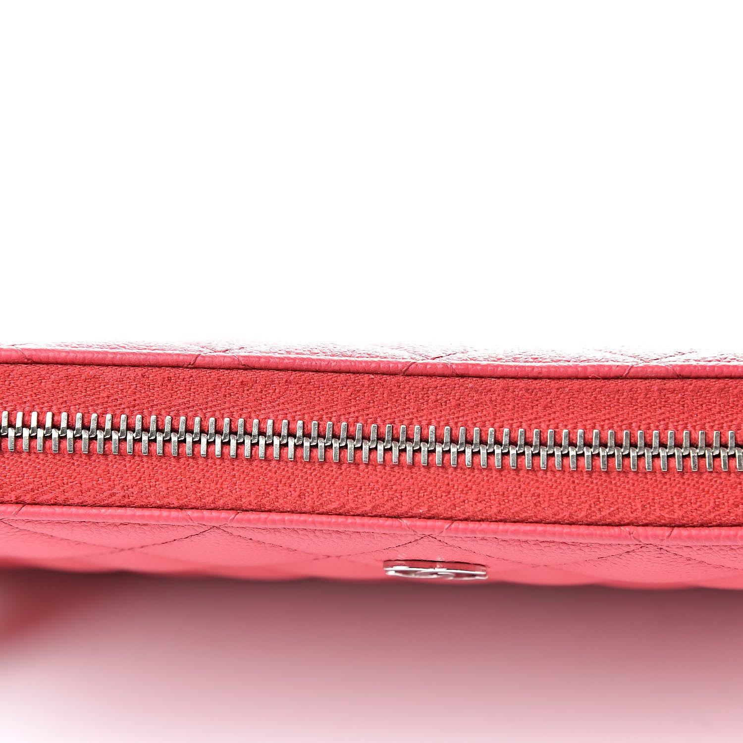 Chanel Caviar Quilted Large Gusset Zip Around Wallet Pink 11 of 11