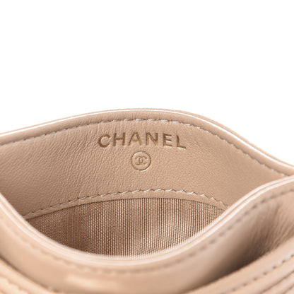 Chanel Lambskin Quilted Boy Card Holder Beige 6 of 8
