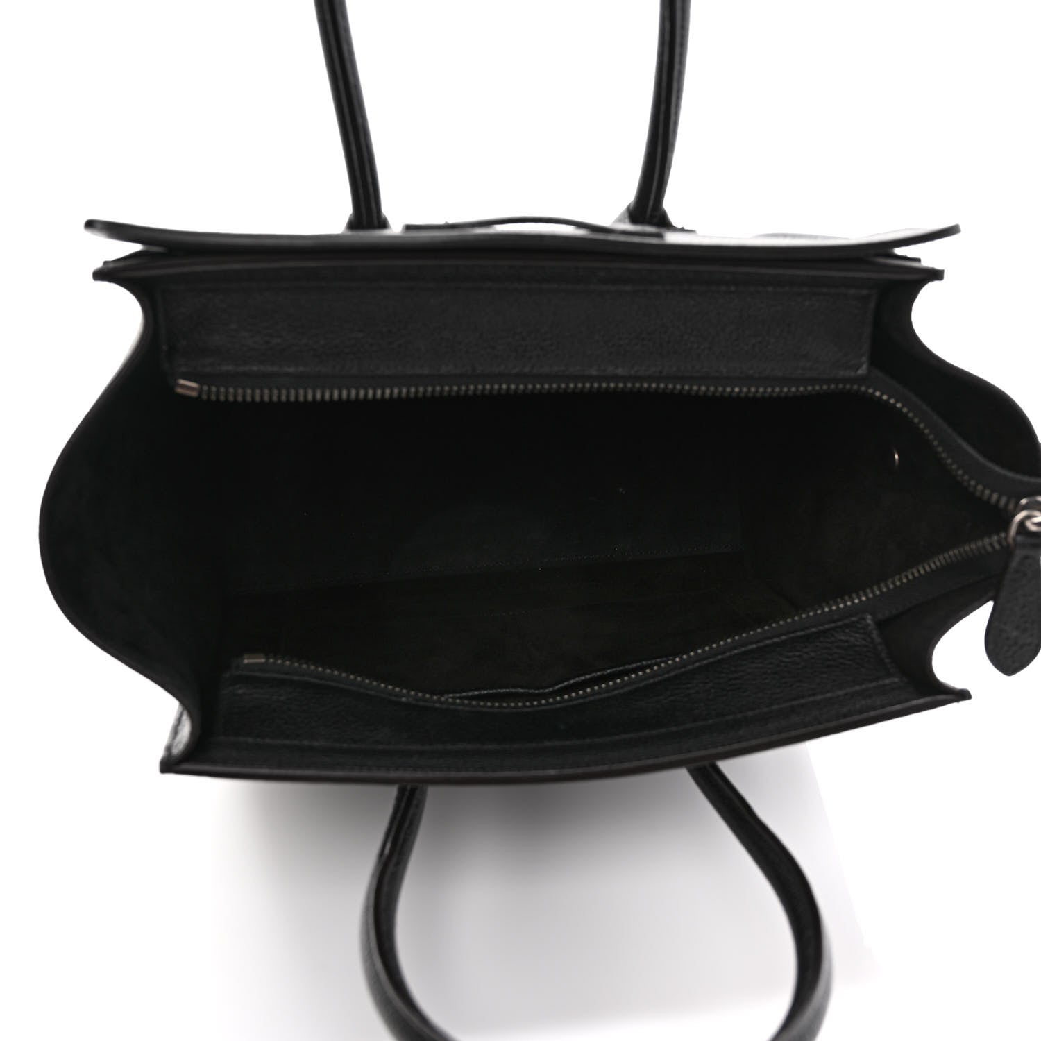 Celine Drummed Calfskin Micro Luggage Black 5 of 9
