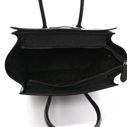 Celine Drummed Calfskin Micro Luggage Black 5 of 9