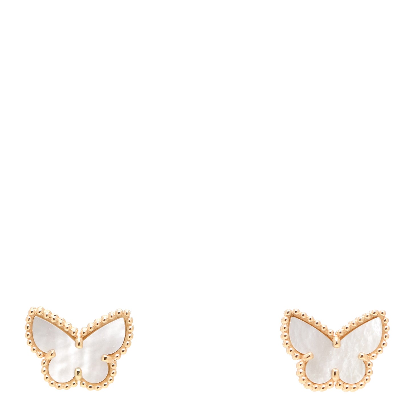 18K Yellow Gold Mother of Pearl Sweet Alhambra Butterfly Earrings