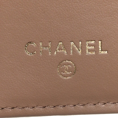 Chanel Caviar Quilted Multi Chain CC Compact Bi-Fold Flap Wallet Beige 6 of 9