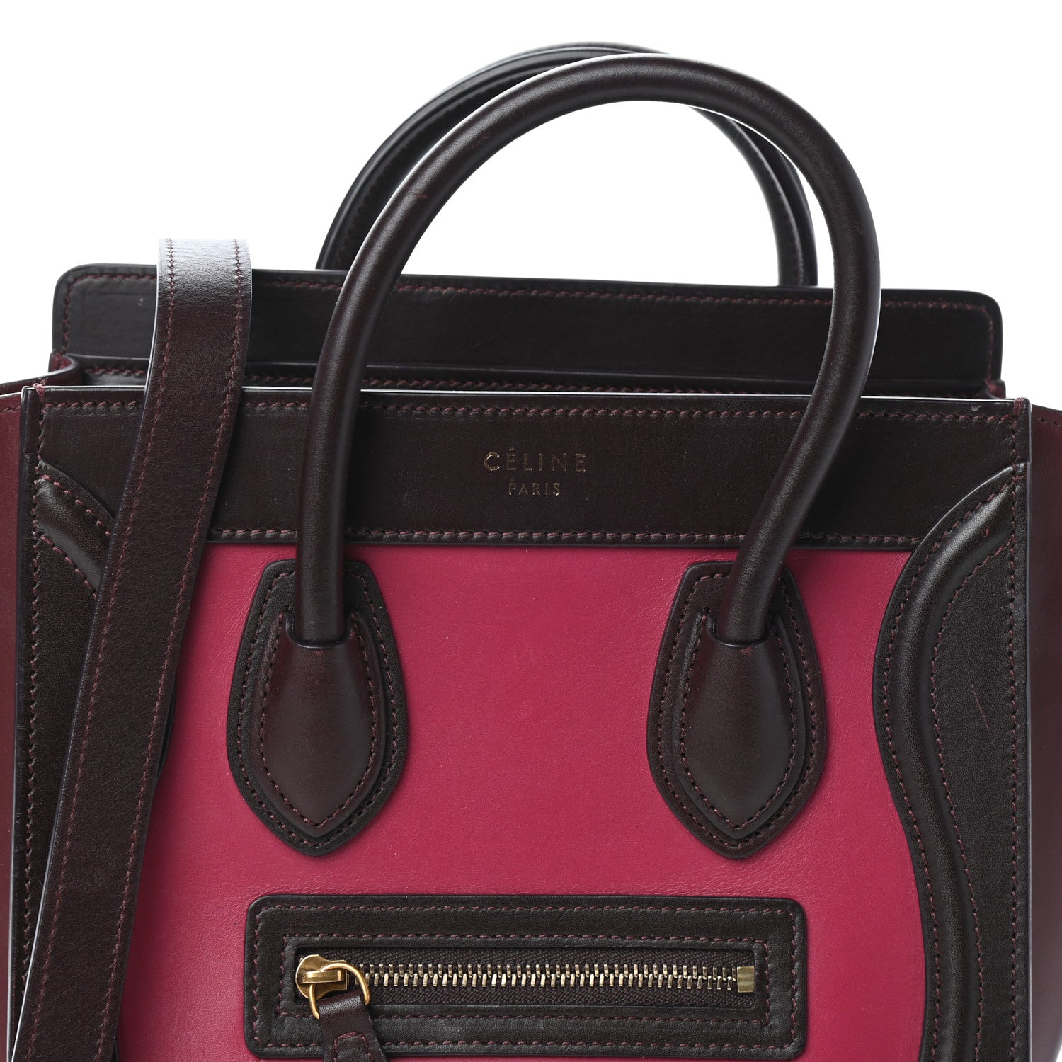 Celine Satin Calfskin Nano Tri-Color Luggage Orchid 7 of 9