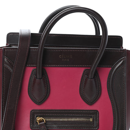 Celine Satin Calfskin Nano Tri-Color Luggage Orchid 7 of 9