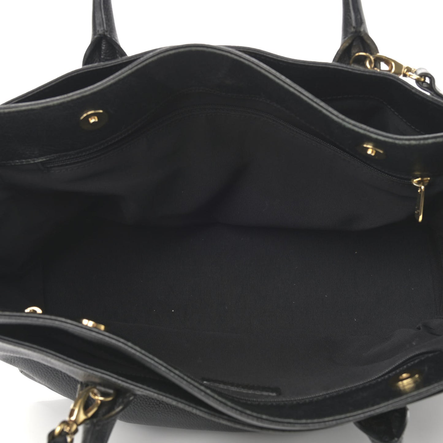 Calfskin Cerf Executive Shopper Tote Black