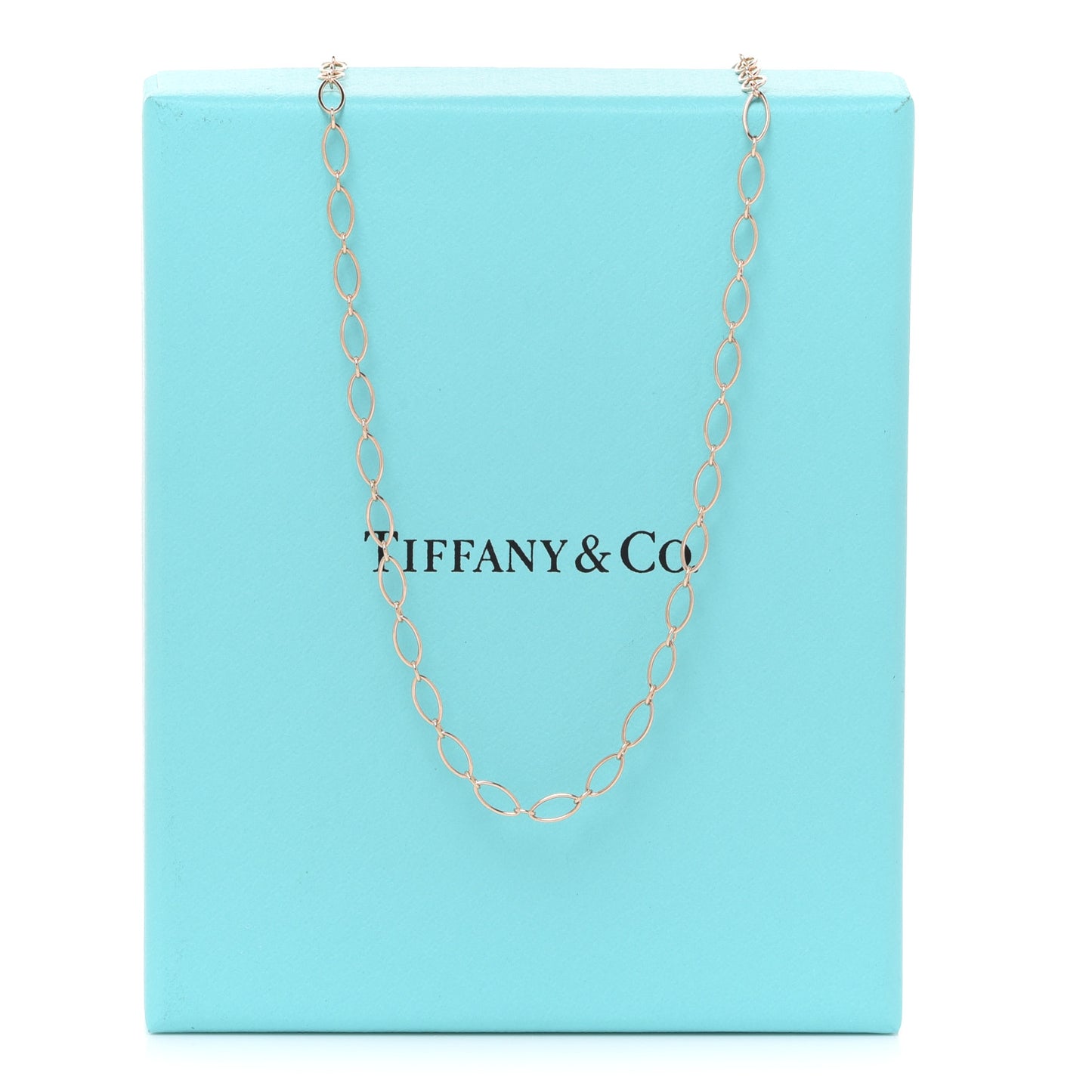 18K Rose Gold Oval Link Chain 18"