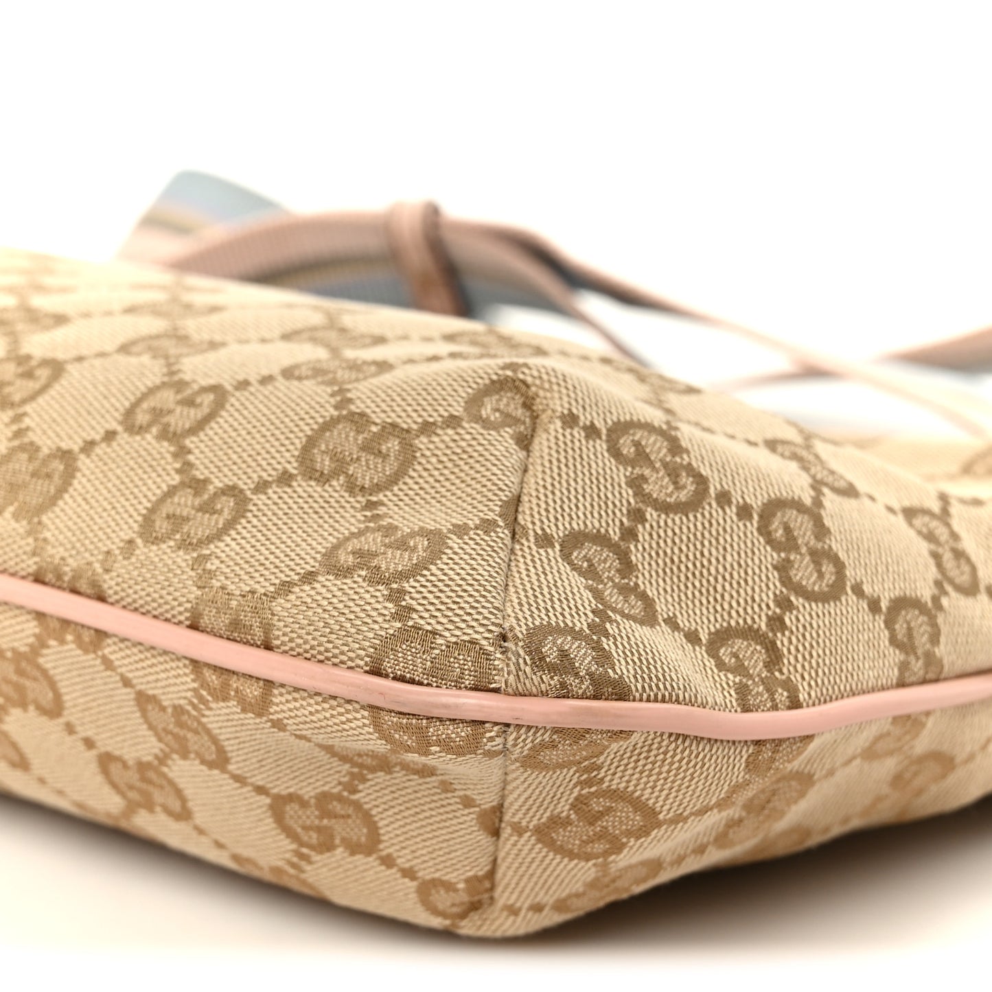 Monogram Web Small Flat Messenger Crossbody Pink Blue