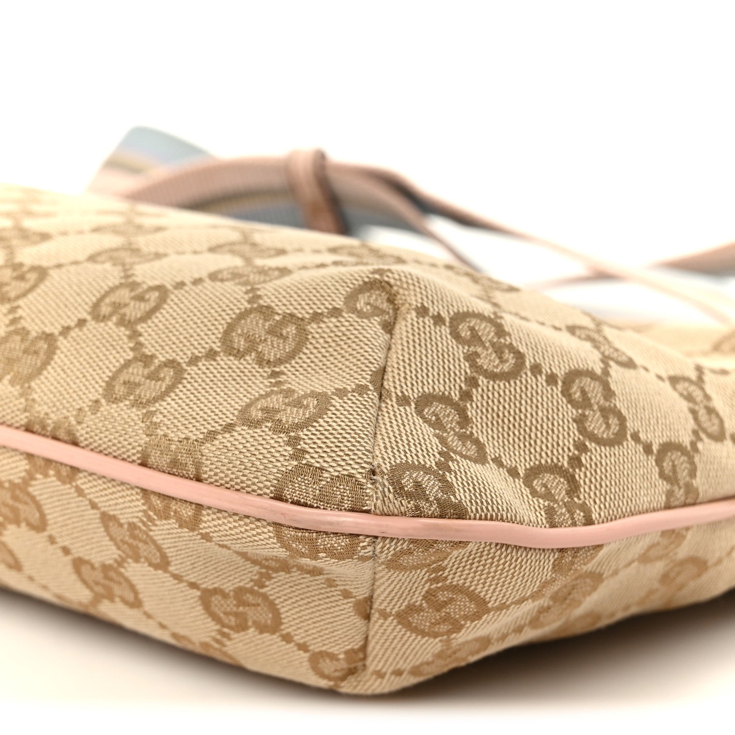 Gucci Monogram Web Small Flat Messenger Crossbody Pink Blue 11 of 11