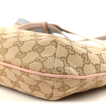 Gucci Monogram Web Small Flat Messenger Crossbody Pink Blue 11 of 11