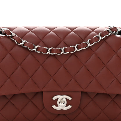 Chanel Lambskin Quilted Medium Double Flap Burgundy 8 of 10