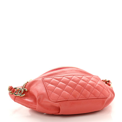 Chanel Crumpled Lambskin Quilted Bi Waist Bag Fanny Pack Pink 4 of 10