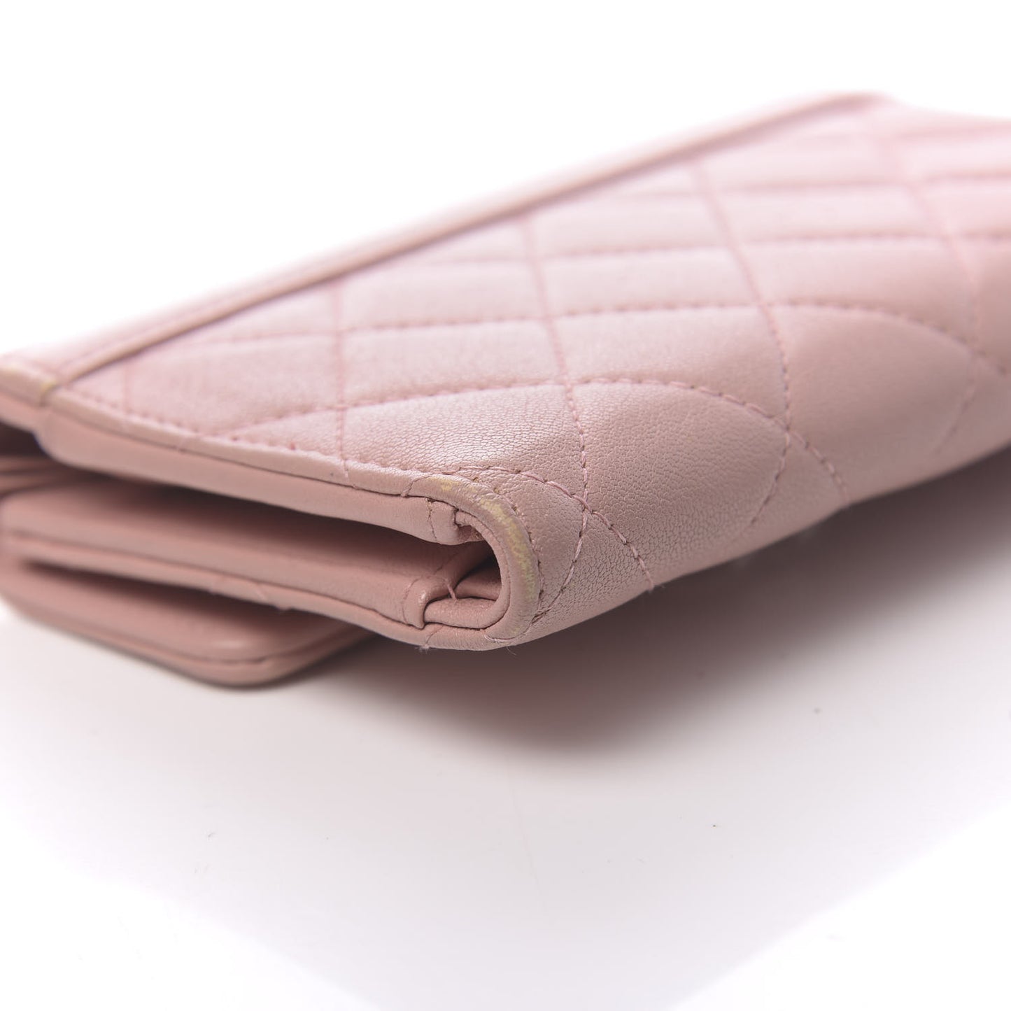 Lambskin Quilted CC Box Flap Wallet Light Pink