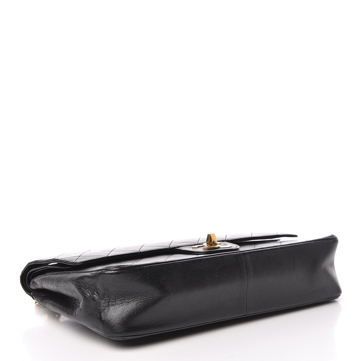 Lambskin Quilted Medium Double Flap Bijoux Chain Black