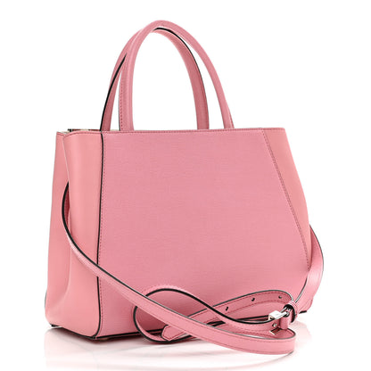 Fendi Vitello Elite Flamingo Mink Monster Charm Petite 2Jours Tote Pink Multicolor 3 of 14
