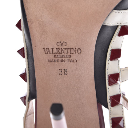 Valentino Garavani Nappa Rockstud Ankle Strap Pumps 38 Griotte Light Ivory 7 of 8