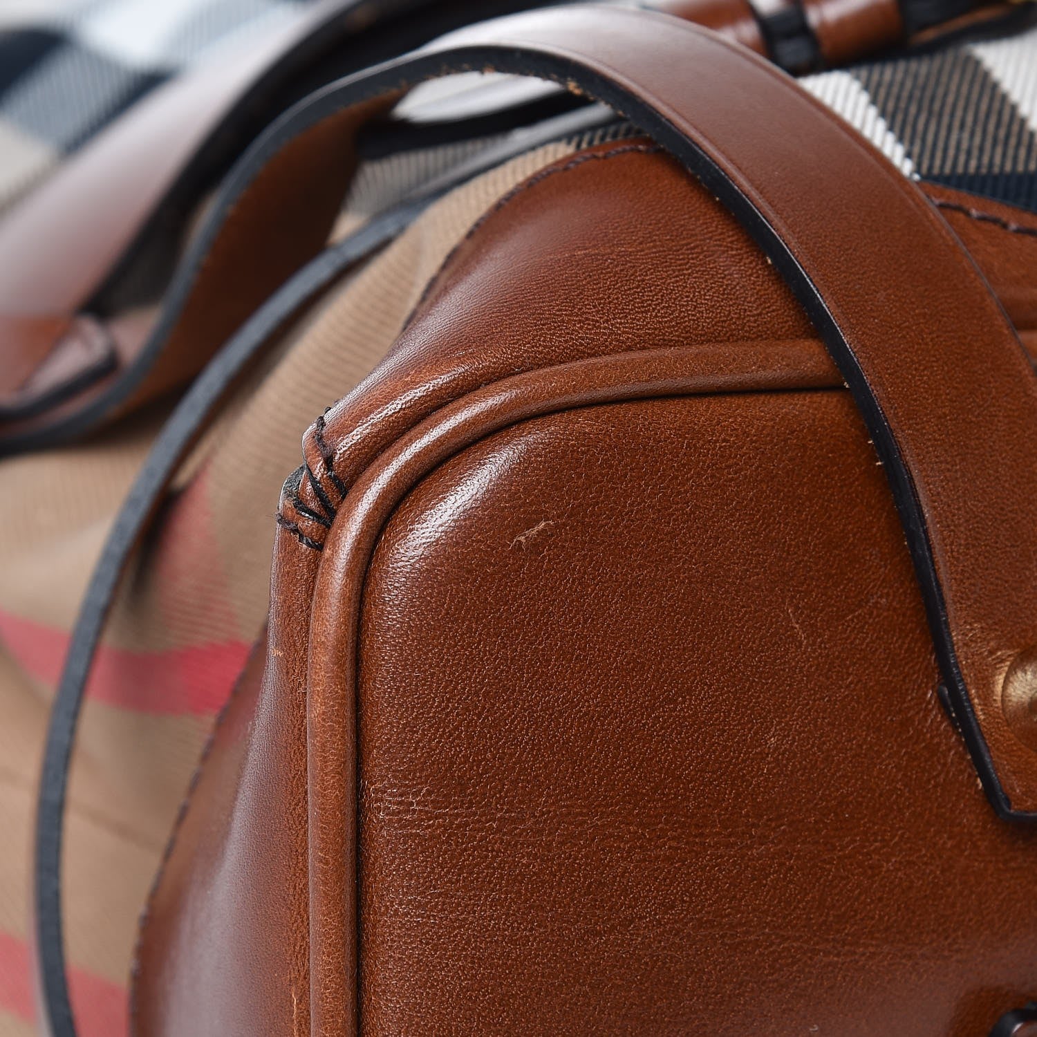 Burberry House Check Bridle Calfskin Medium Gosford Hobo Dark Tan 13 of 14