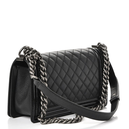 Chanel Goatskin Quilted Patent Medium Duo Boy Flap Black 4 of 8