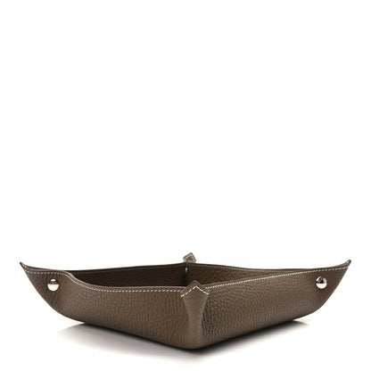 Hermes Taurillon Clemence Mises et Relances Change Tray Etoupe 3 of 4
