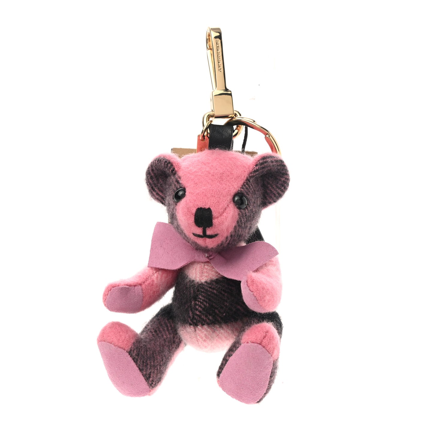 Cashmere House Check Thomas Bear Bag Charm Ash Rose