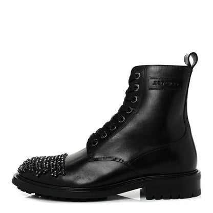 Jimmy Choo Calfskin Studs Mens Turing Ankle Boots 43 Black 1 of 6