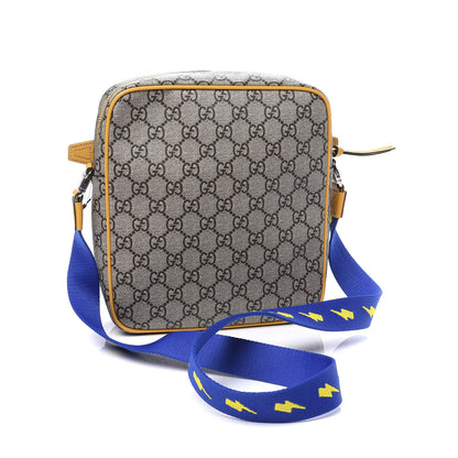 Gucci GG Supreme Monogram Kids Car Crossbody Bag Blue Yellow 2 of 9