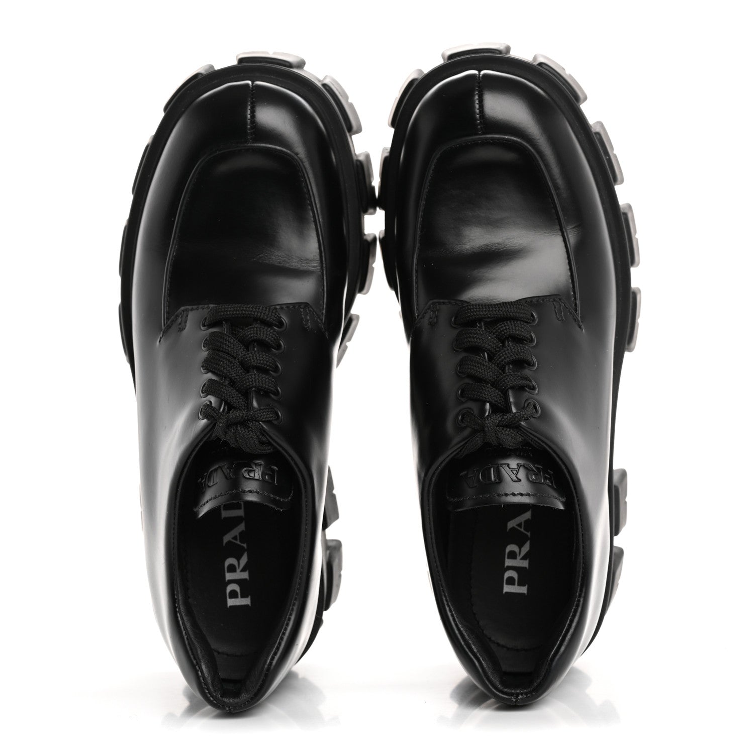 Prada Spazzolato Rois Monolith 55mm Derby Loafers 37 Black 2 of 10