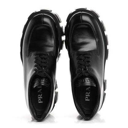Prada Spazzolato Rois Monolith 55mm Derby Loafers 37 Black 2 of 10