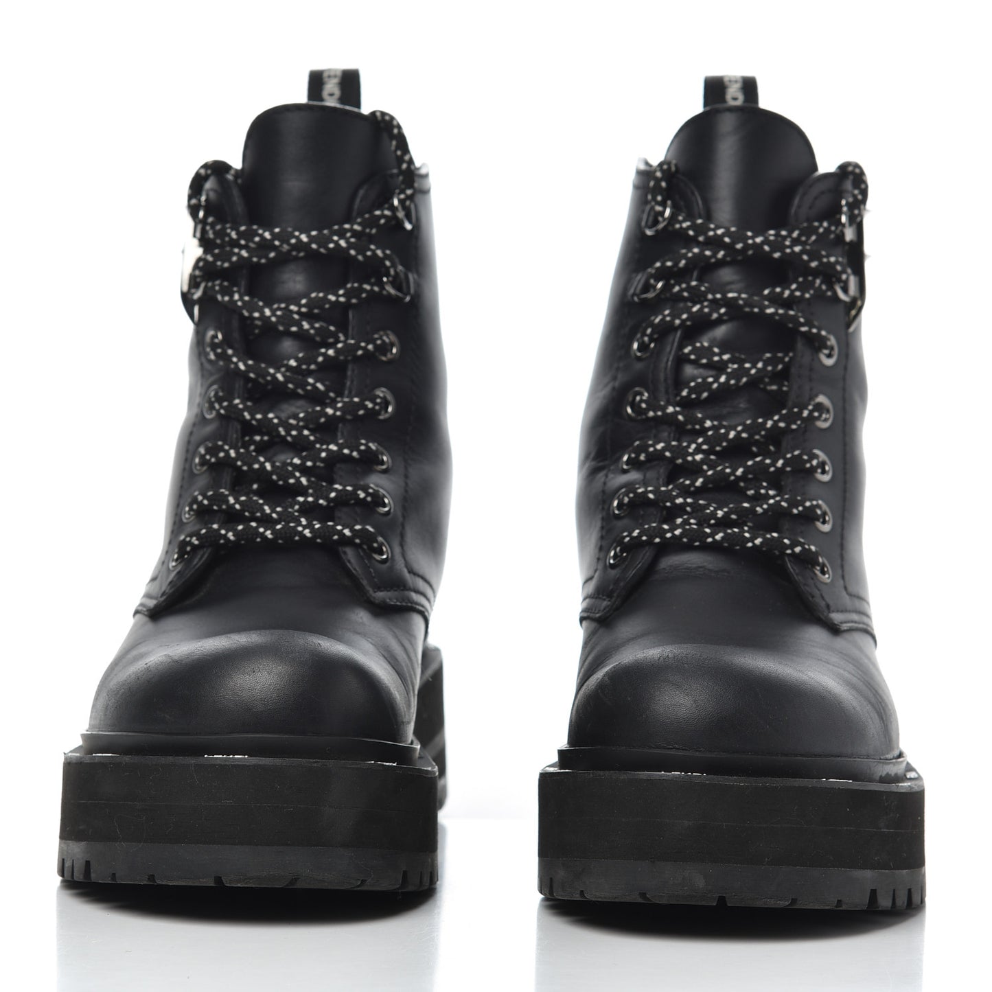 Calfskin FFreedom Platform Biker Boots 35 Black