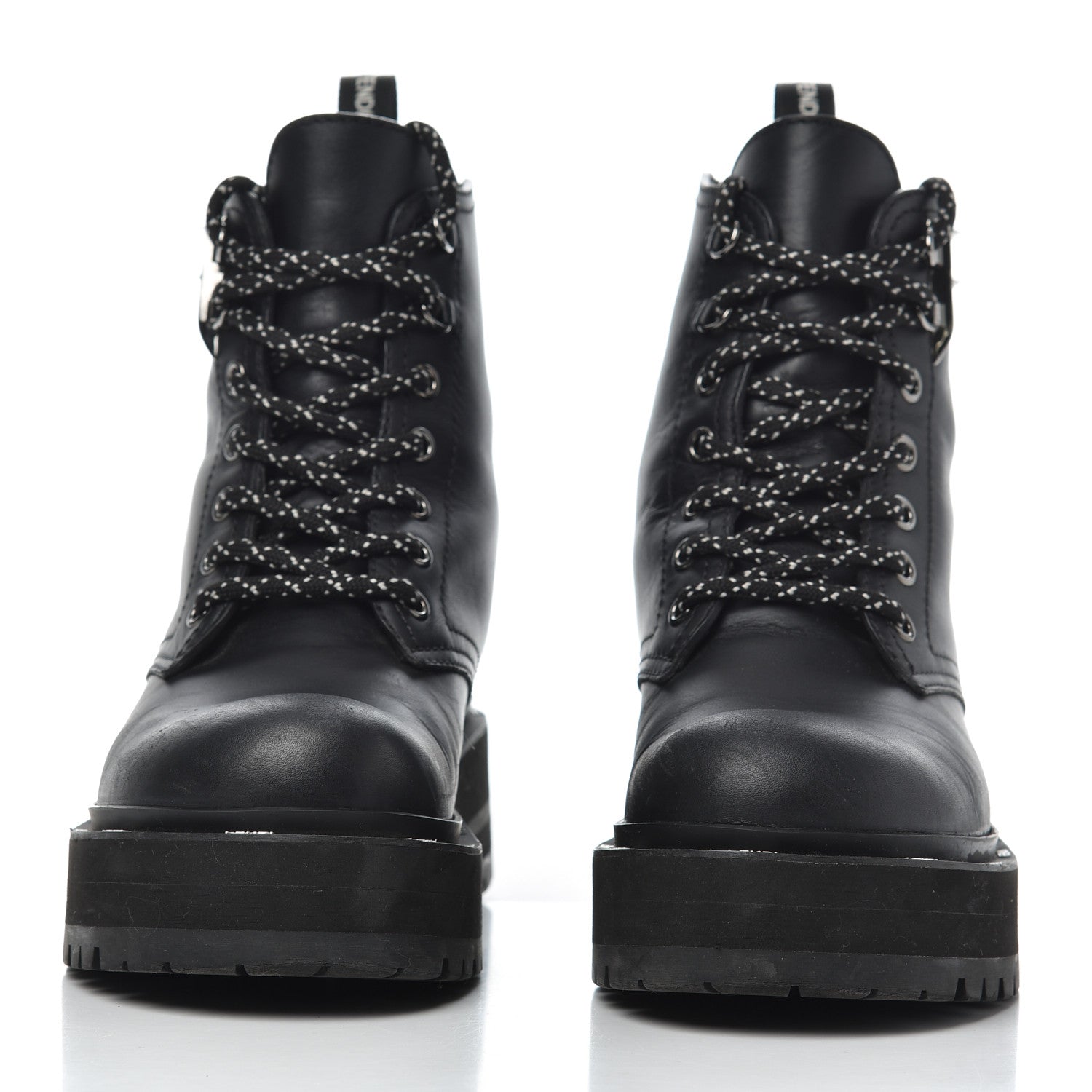 Fendi Calfskin FFreedom Platform Biker Boots 35 Black 2 of 18