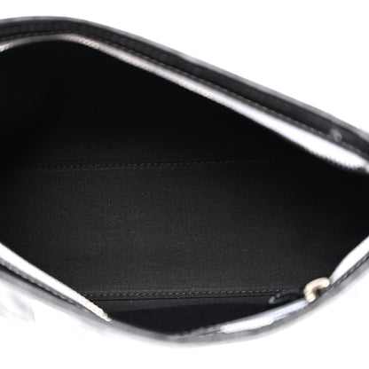 Balenciaga Agneau Arena Striped Patchwork Small Barbes Z Pouch with Handle Black White 5 of 10