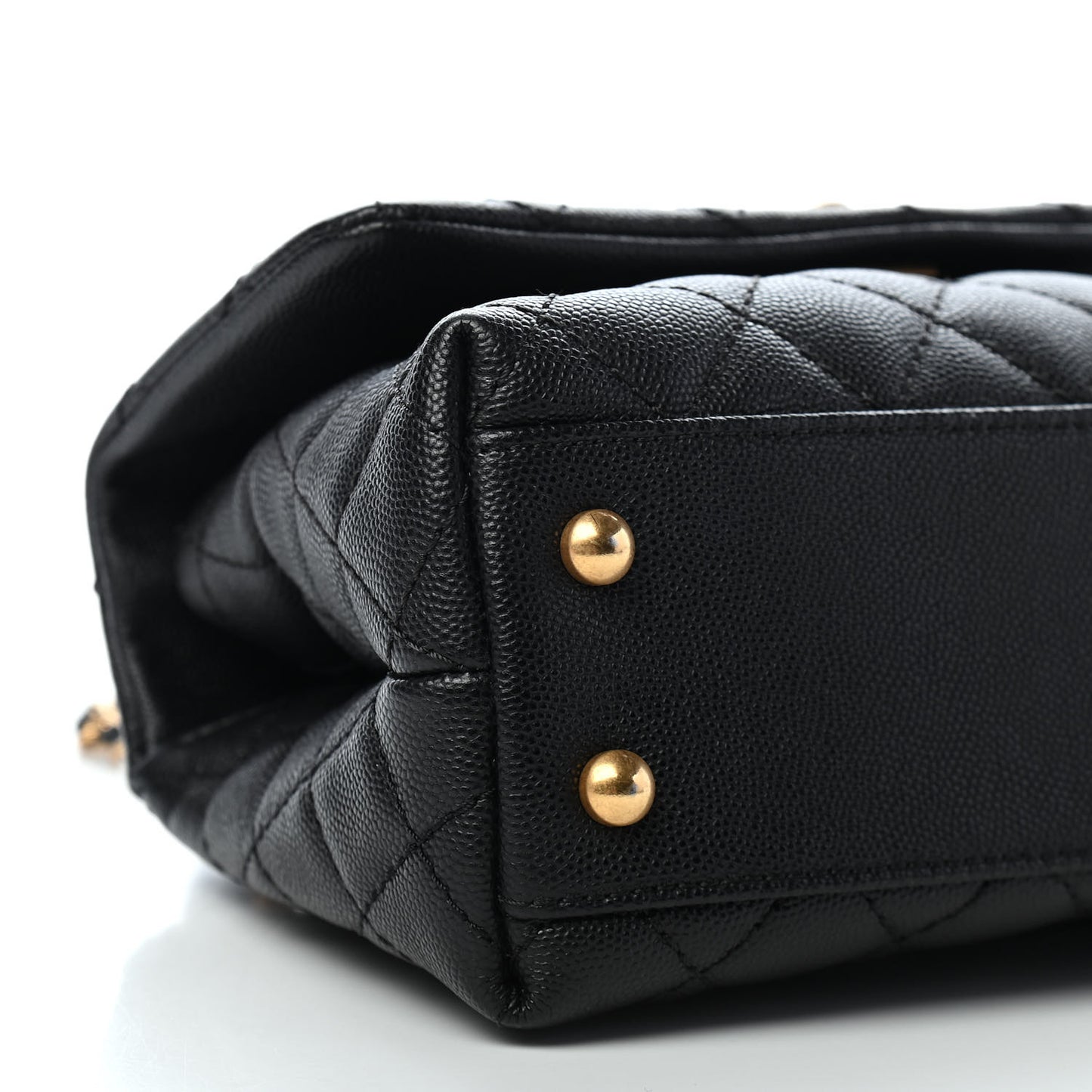 Caviar Quilted Mini Coco Handle Flap Black